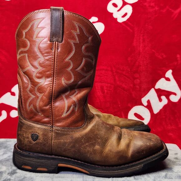 Ariat Workhog Work Boots Mens 13EE Brown Leather Pull On EH Wide Width... main image 6